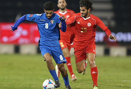 من لقاء لبنان والكويت بطولة غرب اسيا: قطر-الكويت والبحرين-الاردن في نصف النهائي
