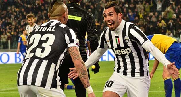 carlostevez_27_3_630 يوفنتوس المتصدر يستعيد فارق الـ 14 نقطة مع روما