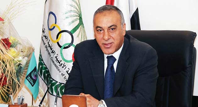 رعد حمودي رئيس اللجنة الاولمبية العراقية اعادة انتخاب رعد حمودي رئيساً للاولمبية العراقية