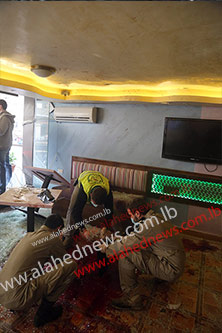 آثار التفجير الارهابي الآثم في الشارع العريض في حارة حريك