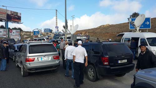قطع طريق ضهر البيدر بالاتجاهين 