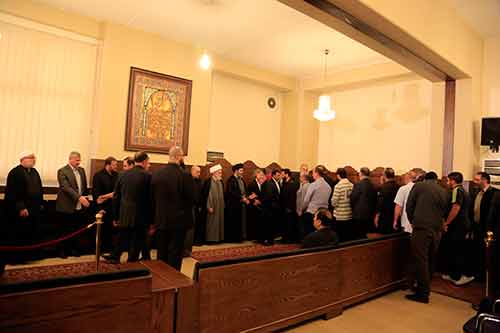 تقبل التبريكات بالشهيد القائد مصطفى بدر الدين (ذو الفقار) في مجمع الإمام الحسن المجتبى (ع)-حي الأميركان