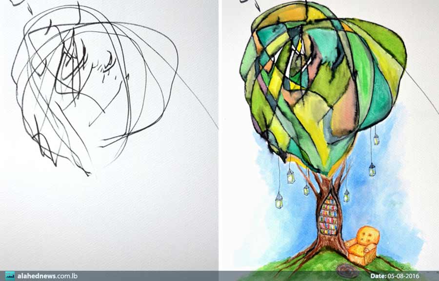 أمّ تحول (خربشات رسم)ابنتها إلى لوحات فنية..(2016-08-05)