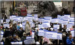 تظاهرات بريطانية منددة بزيارة نتنياهو للندن