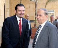 الرئيس المكلف الحريري استقبل العماد عون 