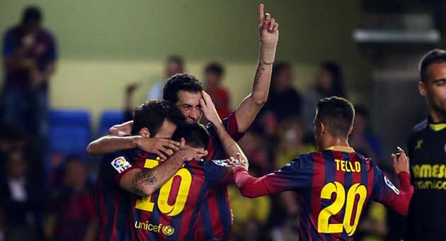 برشلونة يتخطى فياريال بصعوبة ويبقى في دائرة المنافسة