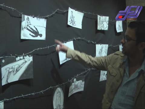 معاناة الاسرى الفلسطينيين في لوحات كاريكاتورية