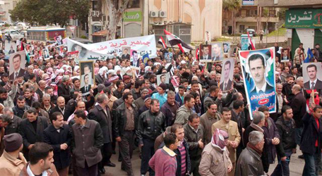 مسيرات مؤيدة للرئيس الأسد في جميع المدن السورية 