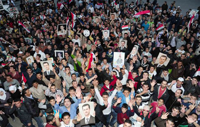 مسيرات مؤيدة للرئيس الأسد في جميع المدن السورية 