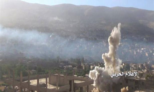 تدمير آلية للمسلحين مزودة برشاش 23 بصاروخ موجه قرب جامع الرحمة وسط الزبداني وتفجير نفق لهم في حلب