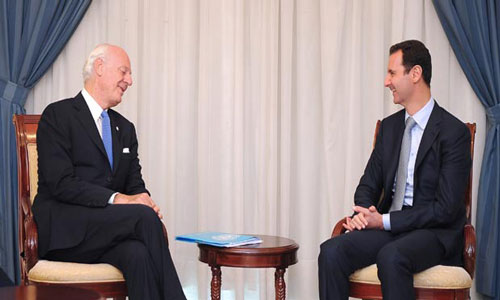 صحيفة &rsquo;الحياة&rsquo;: دي ميستورا تبلَغ بأن باريس لم تعد تشترط تنحّي الرئيس الأسد 