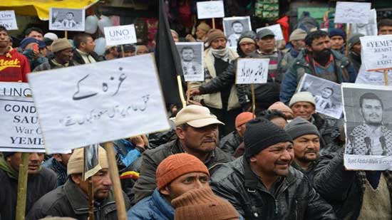 تظاهرات مليونية في باكستان وفلسطين وايران للتنديد بالعدوان السعودي على اليمن