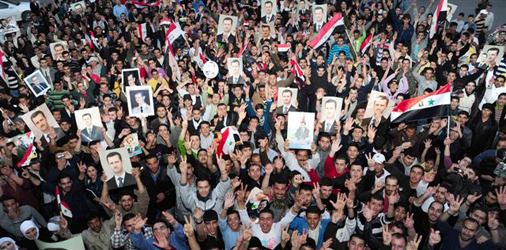 مسيرات مؤيدة للرئيس الأسد في جميع المدن السورية 