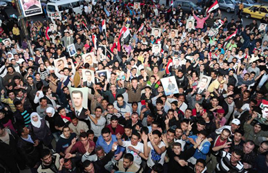 مسيرات مؤيدة للرئيس الأسد في جميع المدن السورية 