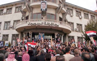 مسيرات مؤيدة للرئيس الأسد في جميع المدن السورية 