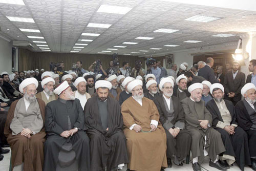 لقاء علمائي تضامني مع الشعب البحريني في مقر المجلس الاسلامي الشيعي الاعلى في بيروت
