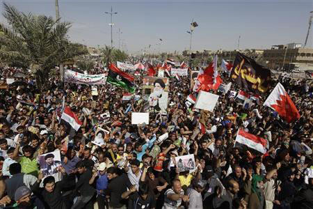 مسيرات حاشدة في العراق تضامناً مع الشعب البحريني