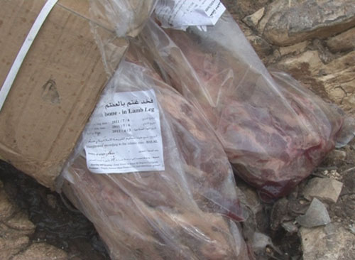 العثور على كميات من اللحم الفاسد عند مجرى نهر البارد في الشمال وبين بلدتي المروانية والنجارية قي قضاء الزهراني