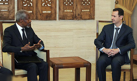 أنان يعلن تنفيذ خطته في 10 نيسان .. ودمشق تطلب التزاماً سعودياً قطرياً تركياً
