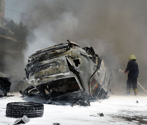 كاميرات مؤسسات المرجة بدمشق رصدت المتورطين بتفجير القصر العدلي
