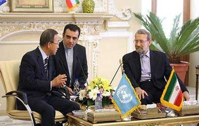 قضية البحرين بين لاريجاني وكي مون 