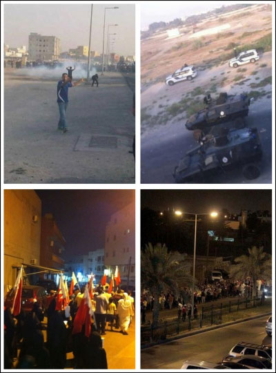 قوات الامن البحرينية تقمع التشييع الحاشد للشهيد علي نعمة وتوقع عددا من الجرحى