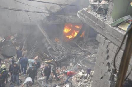  11 شهيدا و30 جريحاً في انفجار سيارة مفخخة في منطقة المزة بدمشق