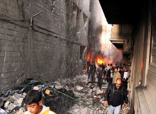 أربعة تفجيرات تضرب منطقة جرمانا بريف دمشق والحصيلة الأولية: 34 شهيداً وعشرات الجرحى