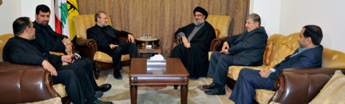 السيد نصر الله استقبل لاريجاني 
