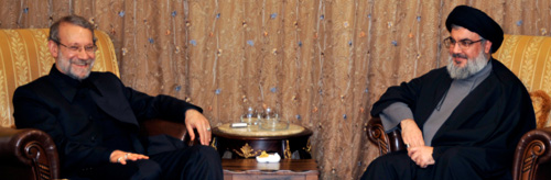 السيد نصر الله استقبل لاريجاني 
