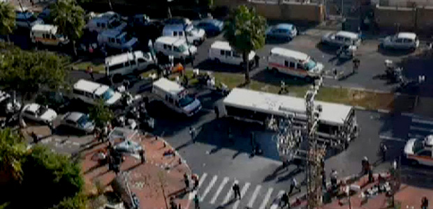 تفجير نوعي لحافلة في "تل أبيب" وحصيلة اليوم الثامن من الإعتداءات الإسرائيلية 140 شهيداً في القطاع  