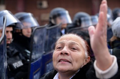 مظاهرات احتجاج ضد الميزانية في مقدونيا