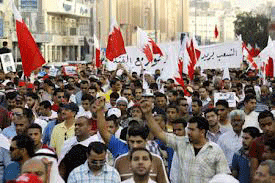 تظاهرة في جد حفص تطالب بإسقاط النظام البحريني والاتحاد الاوروبي ينتقد الاحكام بحق رموز المعارضة 
