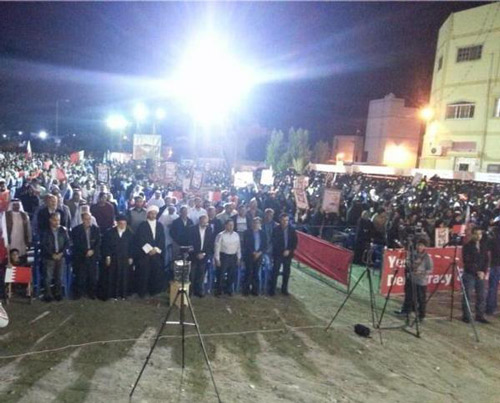 جمعيات المعارضة البحرينية تنظم اعتصاماً حاشداً في باربار