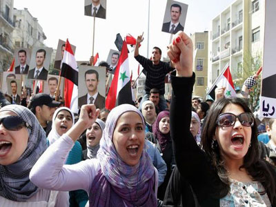 مسيرات مؤيدة للرئيس الأسد تخرج في عدة محافظات سورية
