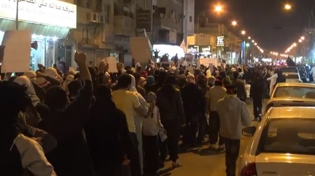 تظاهرة حاشدة في مدينة القطيف 