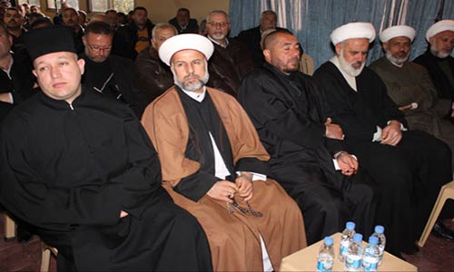 جانب من الحضور العلمائي تكريم للشهيد حسام خوش نويس في مارون الراس
