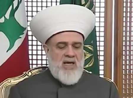 المفتي قباني : هناك مؤامرة كبرى على لبنان وعلينا ان نئد الفتنة في بداياتها