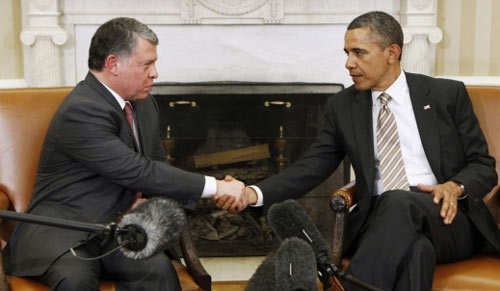 الملك الاردني من اميركا: نعمل مع واشنطن لحل الازمة السورية سياسياً