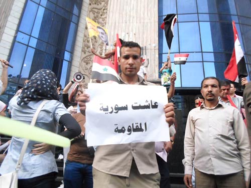 عشرات المصريين يتضامنون مع الدولة السورية في القاهرة