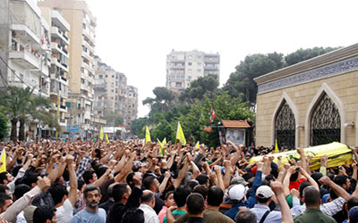 تشييع الشهيد المجاهد حسين عبد اللطيف مونس في روضة الشهيدين