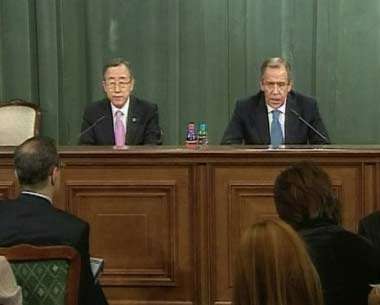 لقاء بين لافروف وبان كي مون