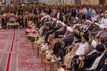 جانب من الحضور كربلاء تحتضن مهرجان ربيع الشهادة العالمي التاسع