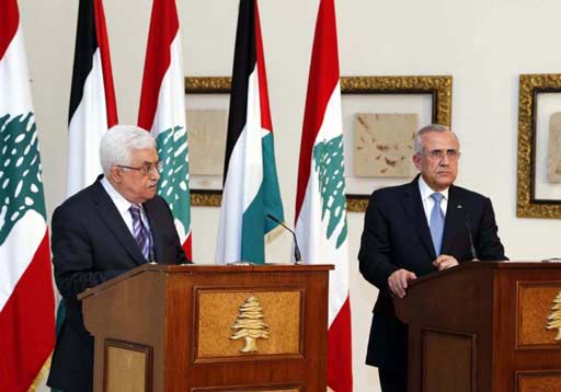 سليمان وعباس يؤكدان على حياد اللاجئين الفلسطينيين