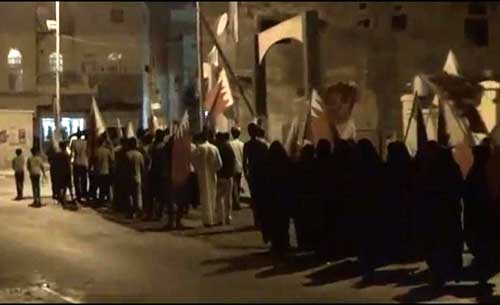 تظاهرات سلمية في البحرين ليلاً