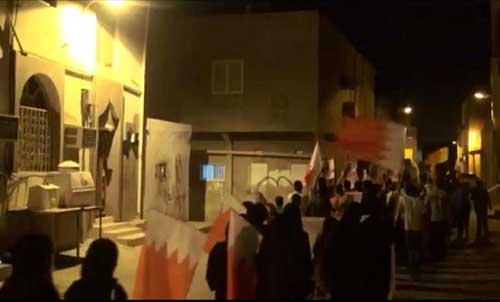 تظاهرات سلمية في البحرين ليلاً