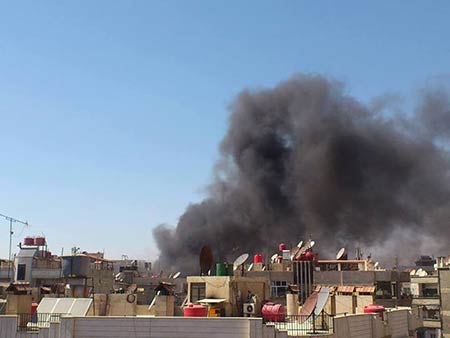 7شهداء و 62  جريحاً  في انفجار في جرمانا بريف دمشق ..والجيش يتقدم في حي الخالدية بحمص 