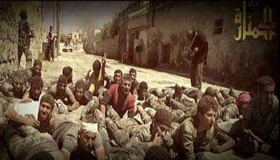 صورة الجنود والمدنيين قبل اعدامهم في خان العسل إجرام المعارضة السورية يعدم 100 شخص في خان العسل