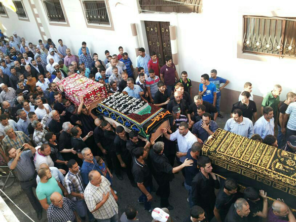 بلدة جويا والطيبة وميفدون تشيع شهداء انفجار منطقة الرويس