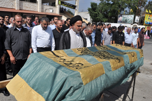 بلدة جويا والطيبة وميفدون تشيع شهداء انفجار منطقة الرويس